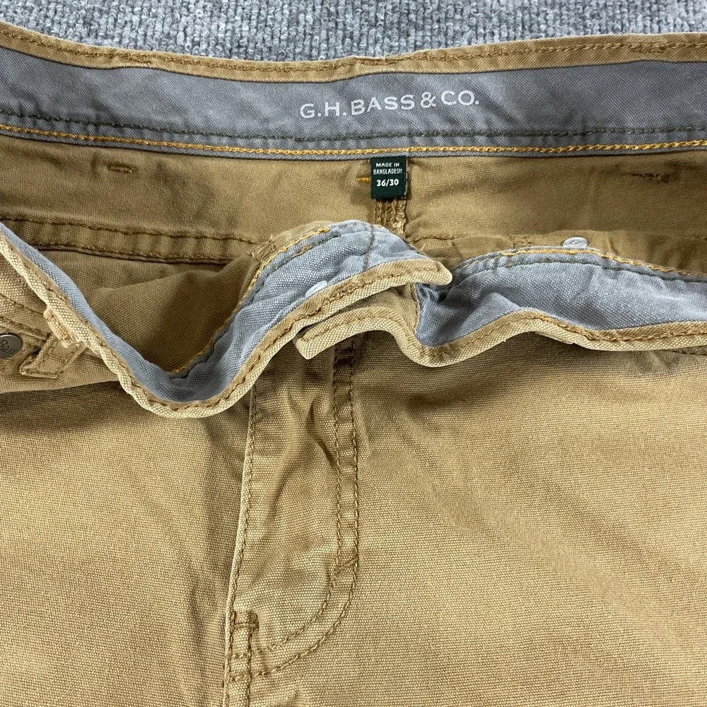 G.H. Bass & Co Pants Mens 36x30 Brown Khaki Casual Workwear Straight Utility Cot